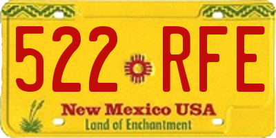 NM license plate 522RFE