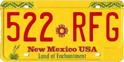 NM license plate 522RFG