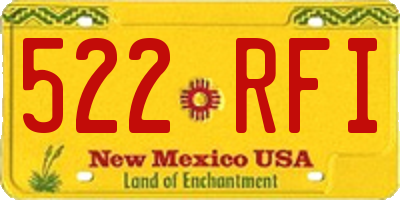 NM license plate 522RFI