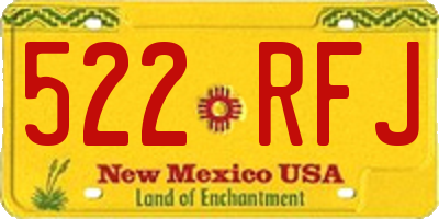 NM license plate 522RFJ