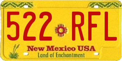 NM license plate 522RFL