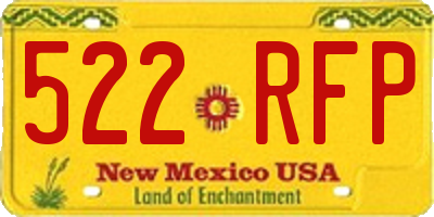 NM license plate 522RFP