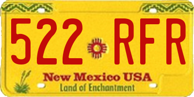 NM license plate 522RFR