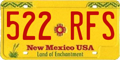 NM license plate 522RFS