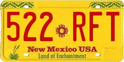 NM license plate 522RFT