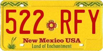 NM license plate 522RFY