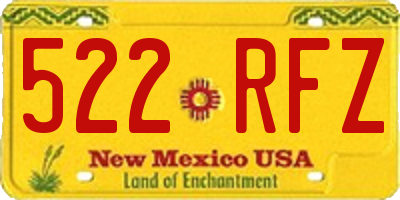 NM license plate 522RFZ