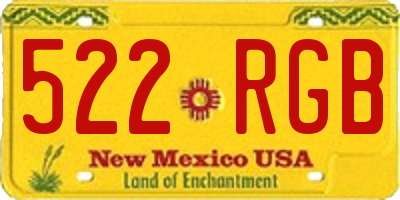 NM license plate 522RGB