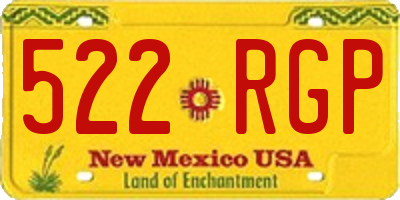 NM license plate 522RGP