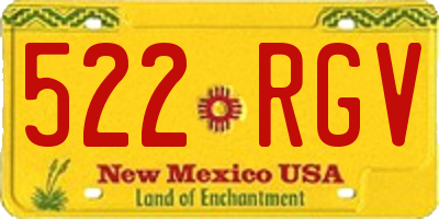 NM license plate 522RGV