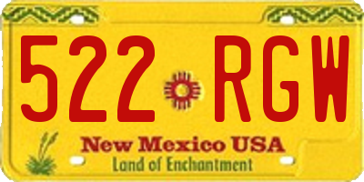 NM license plate 522RGW