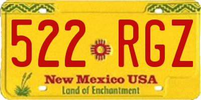 NM license plate 522RGZ