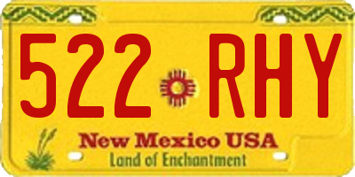 NM license plate 522RHY