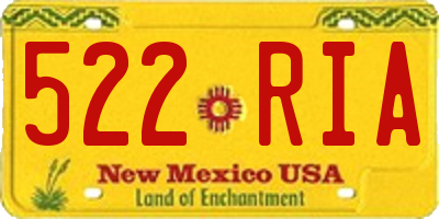 NM license plate 522RIA