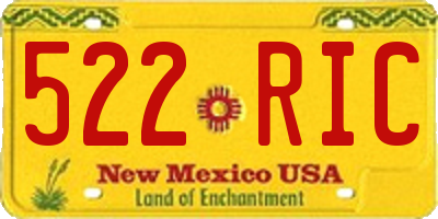 NM license plate 522RIC