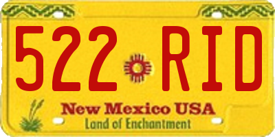 NM license plate 522RID