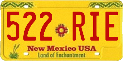 NM license plate 522RIE