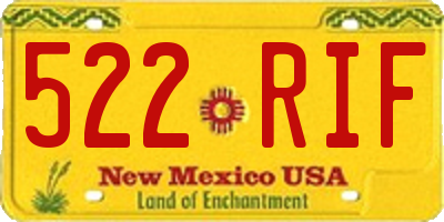 NM license plate 522RIF