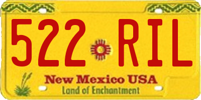 NM license plate 522RIL