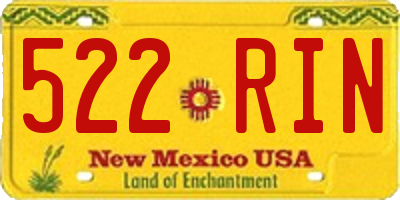 NM license plate 522RIN