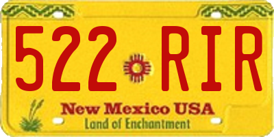 NM license plate 522RIR