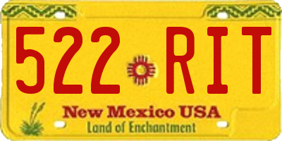 NM license plate 522RIT