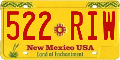 NM license plate 522RIW