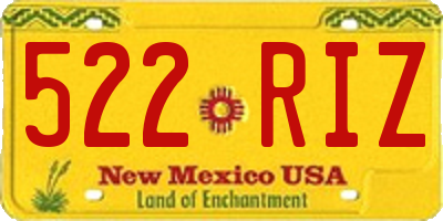 NM license plate 522RIZ