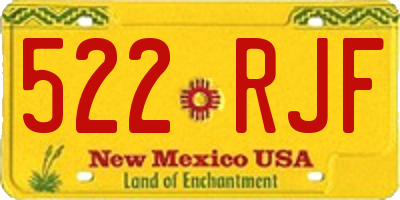 NM license plate 522RJF