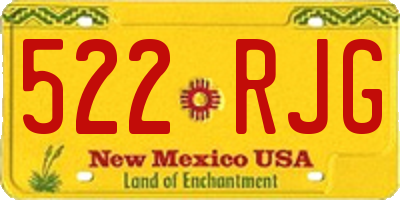 NM license plate 522RJG