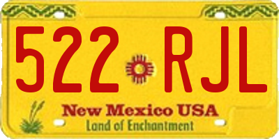 NM license plate 522RJL