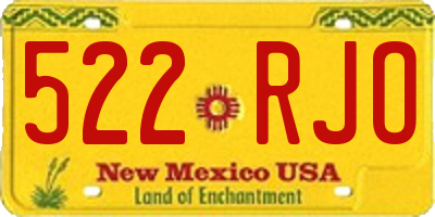 NM license plate 522RJO