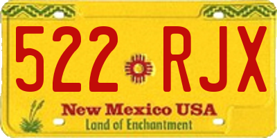 NM license plate 522RJX