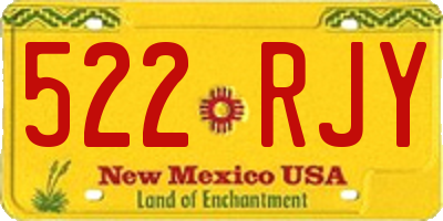 NM license plate 522RJY