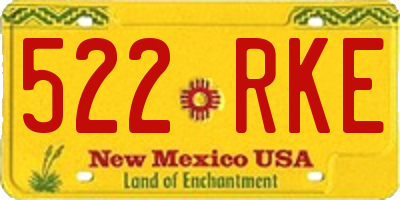 NM license plate 522RKE