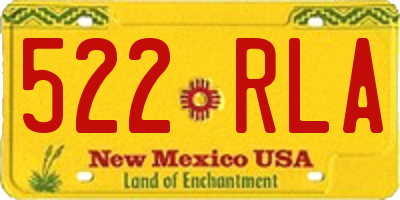 NM license plate 522RLA