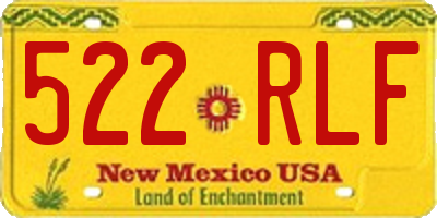 NM license plate 522RLF