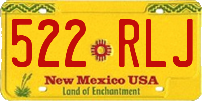 NM license plate 522RLJ