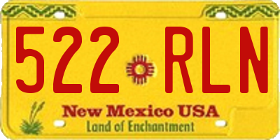 NM license plate 522RLN