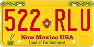 NM license plate 522RLU