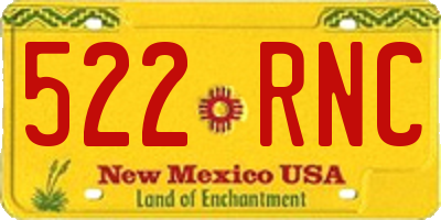NM license plate 522RNC
