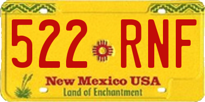 NM license plate 522RNF