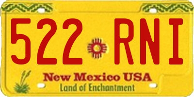 NM license plate 522RNI