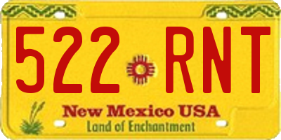 NM license plate 522RNT