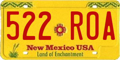 NM license plate 522ROA