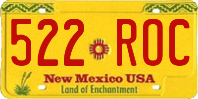 NM license plate 522ROC