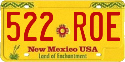 NM license plate 522ROE