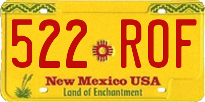 NM license plate 522ROF