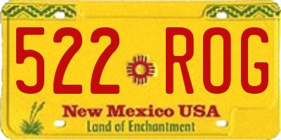 NM license plate 522ROG