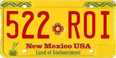NM license plate 522ROI